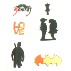 Set 4 of 6 Mobile Plastic Stickers