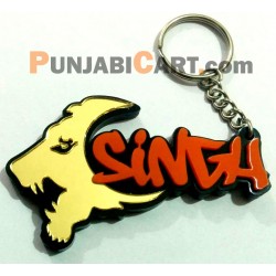 Sher SINGH Key Ring (Golden and Kesri)