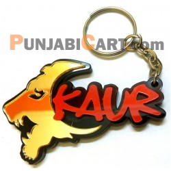 Sher KAUR Key Ring (Golden and Kesri)