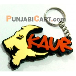 Sher KAUR Key Ring (Golden and Kesri)