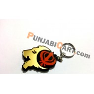 Sher Khanda Key Ring (Golden and Kesri)