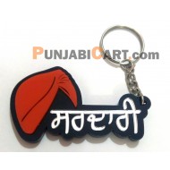 Sardaari and Turban Key Ring black (Orange Turban)