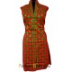 Phulkari Kurti - Semistitched (Dark Peach)