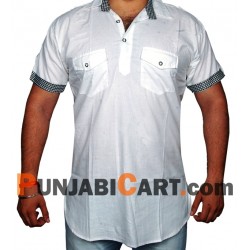 Men's Short Kurta (White)