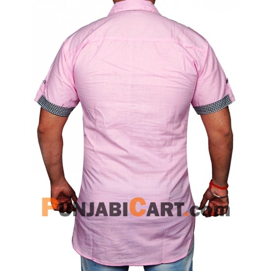 Men's Short Kurta (Light Pink)