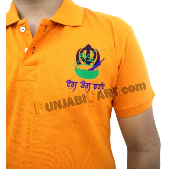 Deg Teg Fateh Polo T-Shirt (Deep Orange)