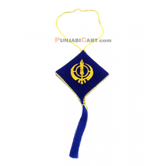 Khanda Blue Cushion Car Hanging