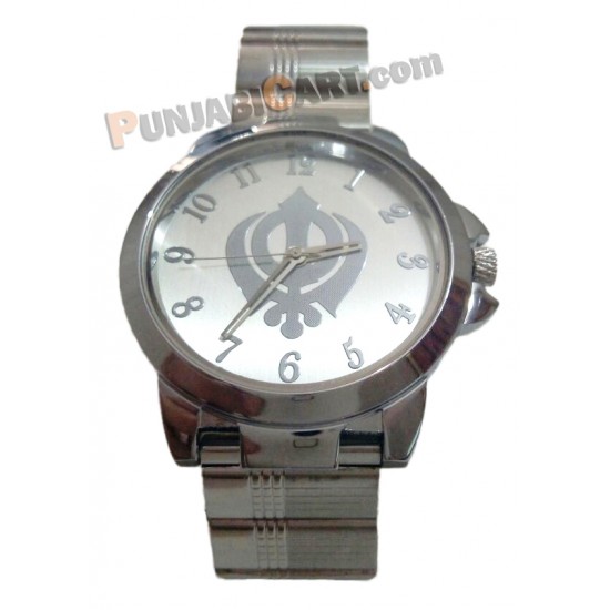 Khanda Wrist Watch (Silver)