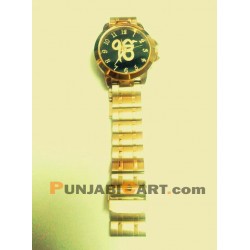 Ek Onkar Wrist Watch (Golden with Black Dial)