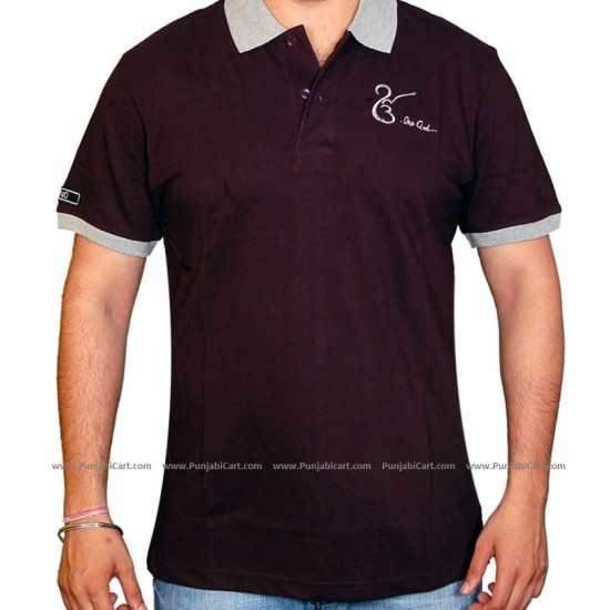 EK ONKAR Polo T-Shirt (Burgundy)