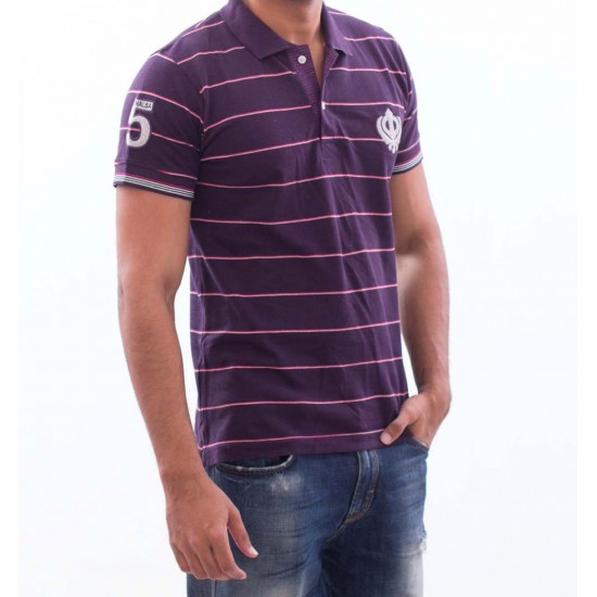 Khanda Stripes T-Shirt (Burgundy)