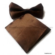 Copper Brown Bow Tie & Pocket Square