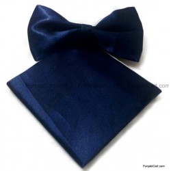 Navy Bow Tie & Pocket Square