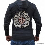 Khanda Zipper Sweatshirt (Dark Grey)