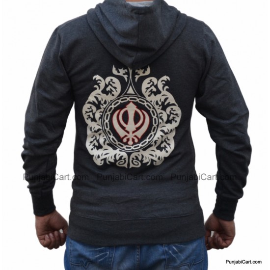 Khanda Zipper Sweatshirt (Dark Grey)