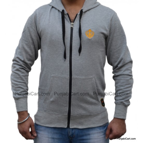 Khanda Zipper Sweatshirt (Light Grey)