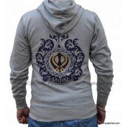 Khanda Zipper Sweatshirt (Light Grey)