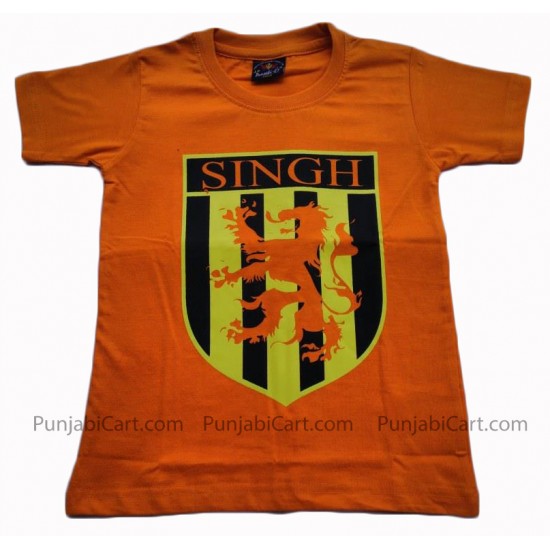 Singh Kids T-Shirt (Orange)